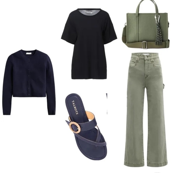 RESERVED NEW Talbots Napa leather Gia Buckle Sandals Sz 9 Navy Blue Sz 9 - Picture 7 of 11